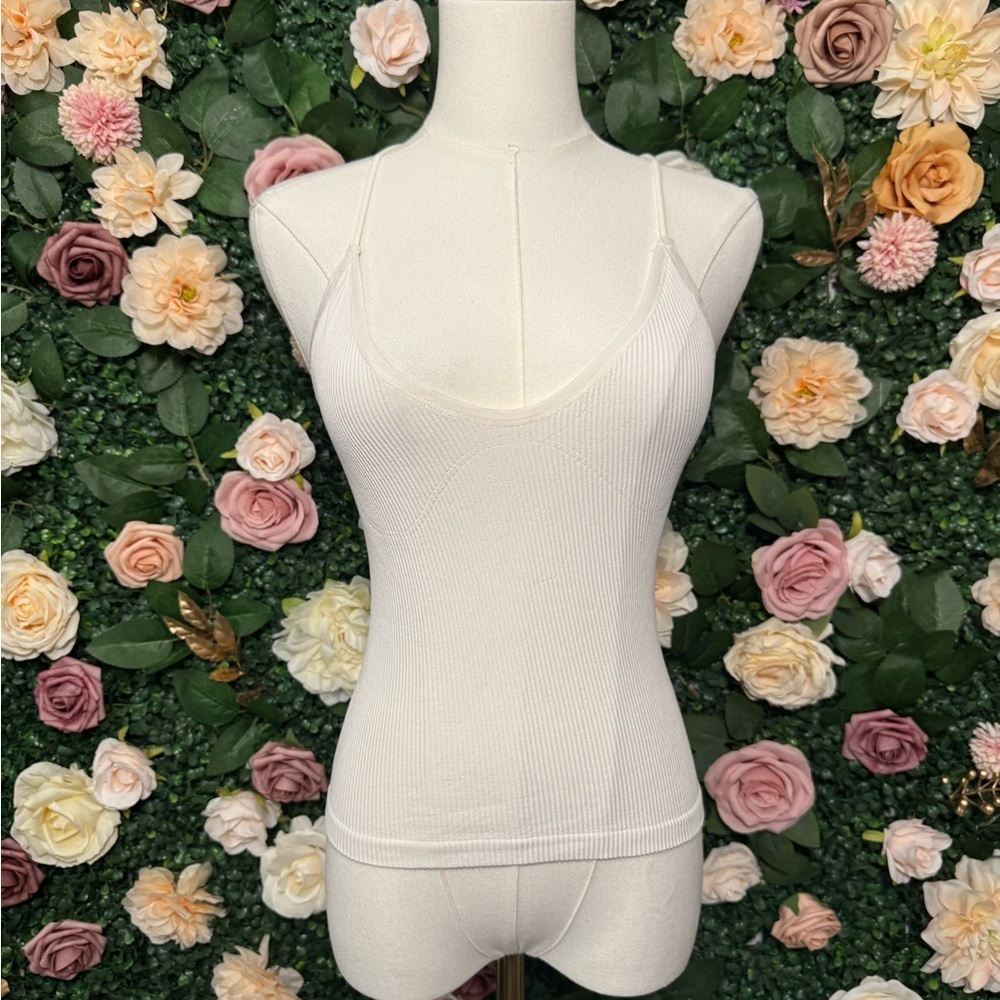FP Movement Cream Ribbed Tank Top - XS/S